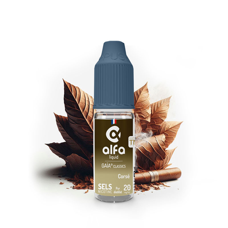 Flacon du eliquide Blond Corsé 10 ml Sels de nicotine - GAIA Classics de Alfaliquid, fabricant français de eliquide pour le vapotage.