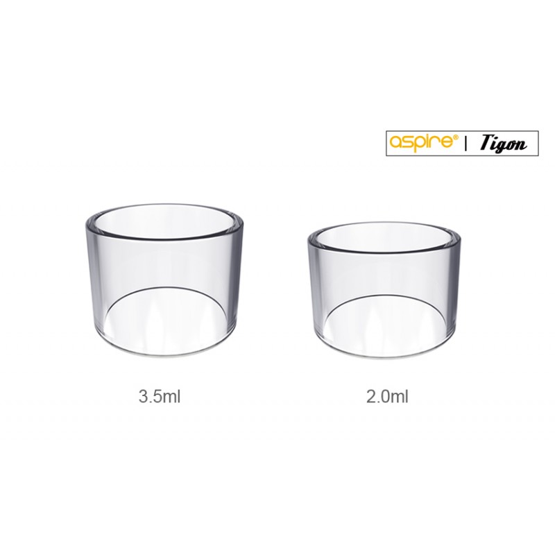 Photo du pyrex Tigon dans son format 22 mm 2 ml ou 24 mm 3.5 ml - Aspire.