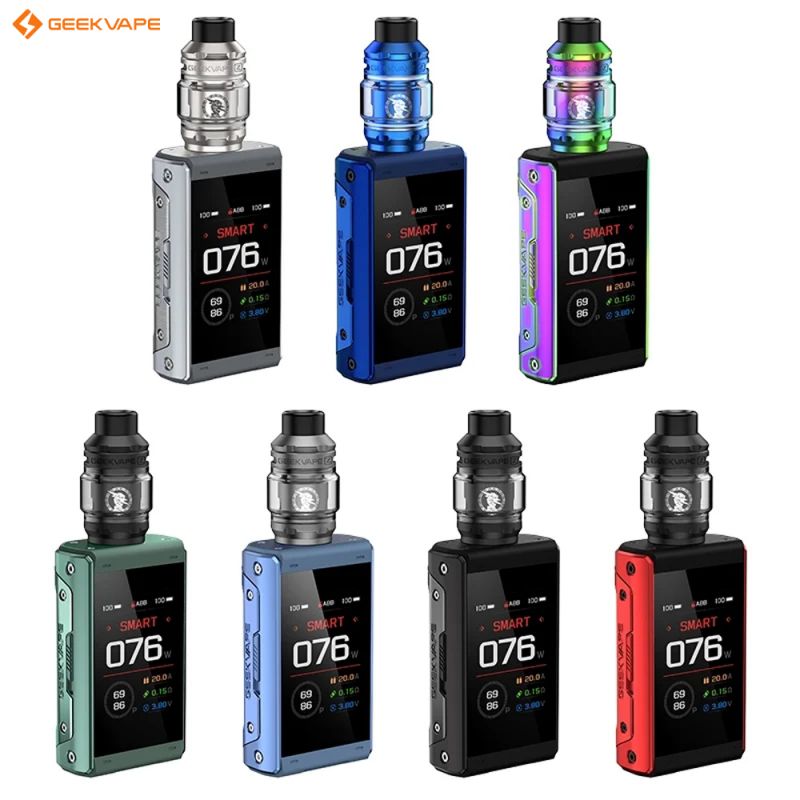 Photos des déclinaisons du kit de cigarette électronique Aegis Touch T200 de Geekvape.