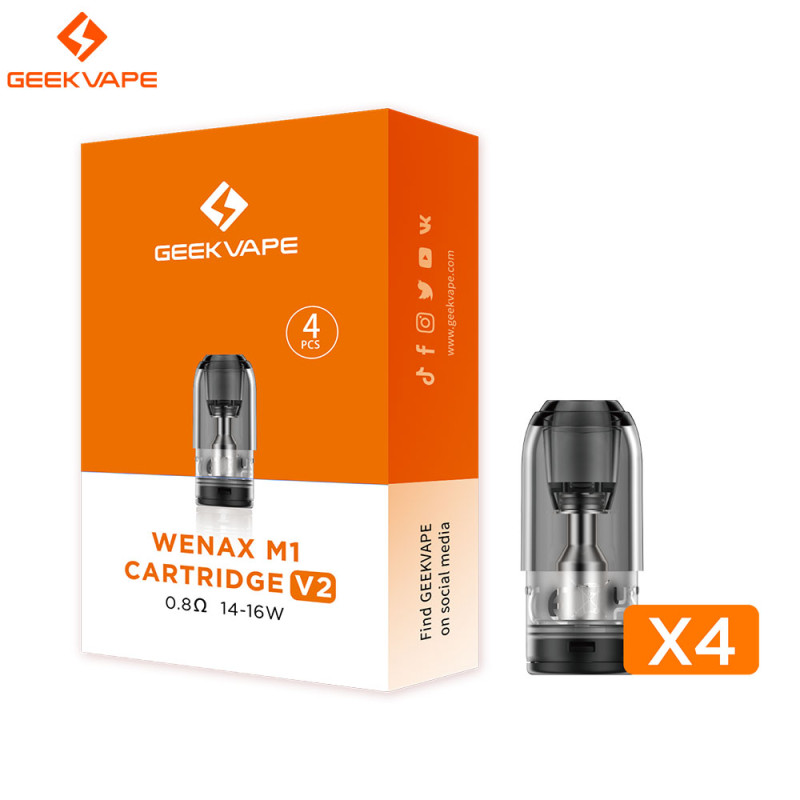 Photo du pack de 4 cartouches Wenax M1 V2 de la marque GeekVape