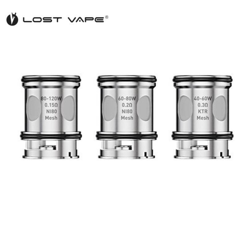 Photo des trois déclinaisons des résistances UB Max de la marque Lost Vape.